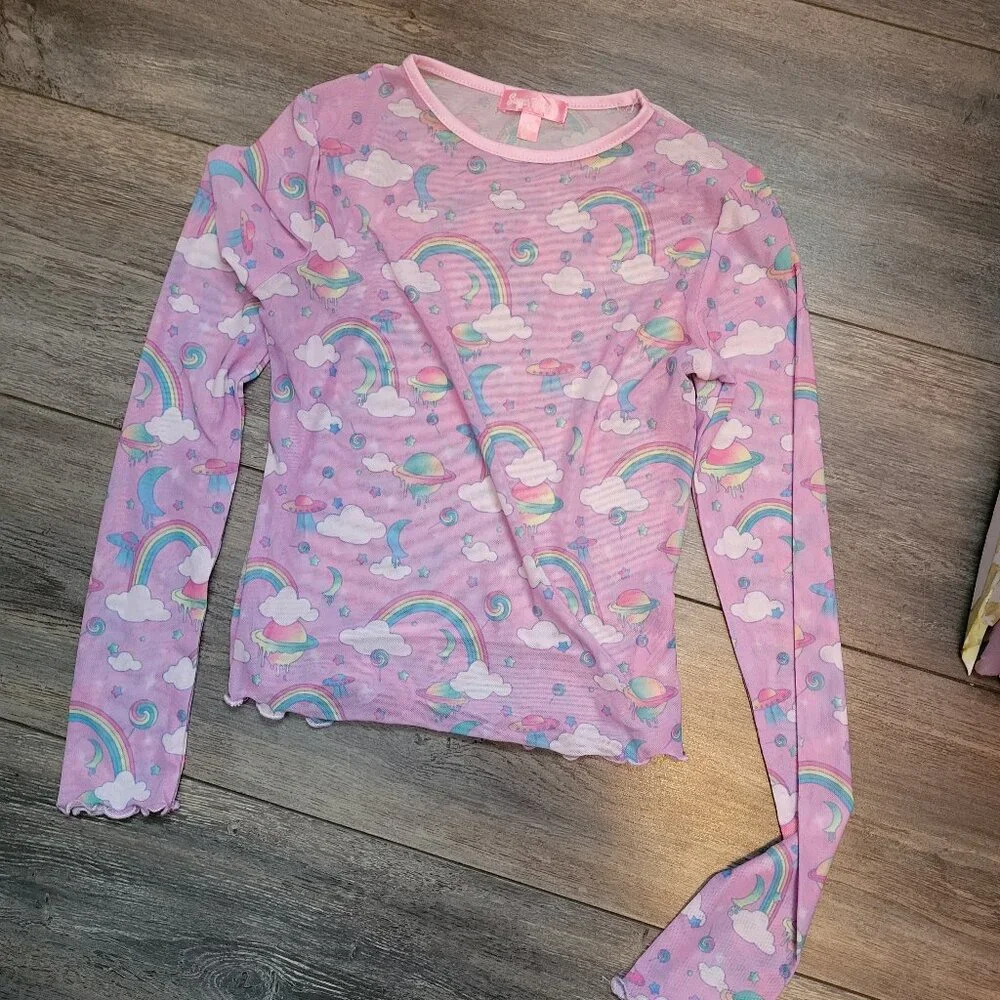 Dollskill Sugarthrillz Trippy mesh top - Picture 1 of 4